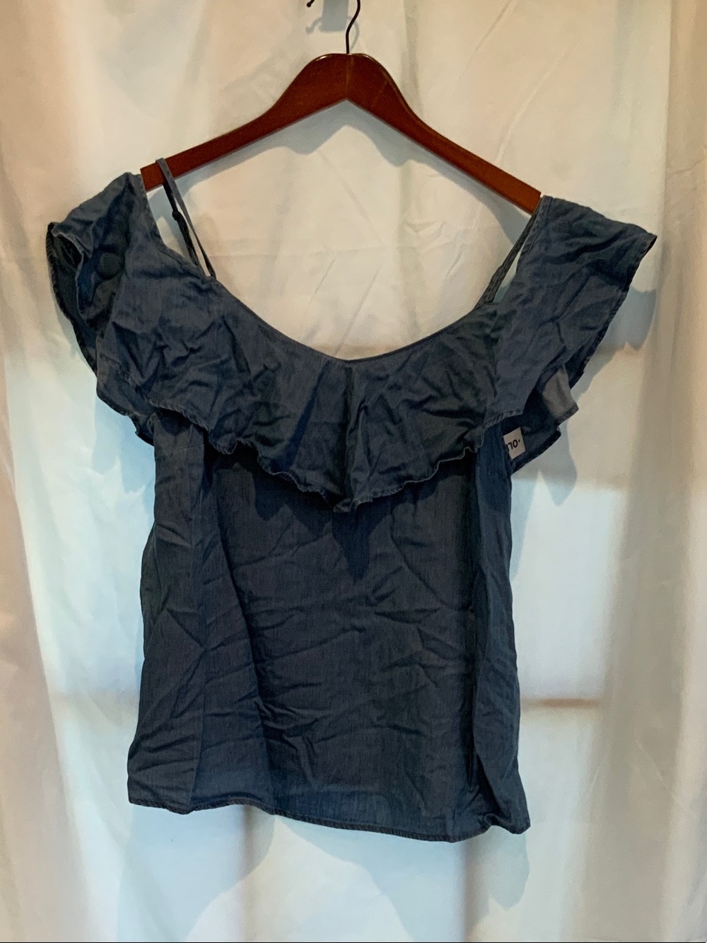 Old Navy Off-Shoulder Ruffle Camisole in Dark Blue